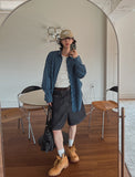 Pilen side shirring check shirt