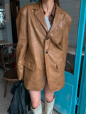 (UNISEX) Ed Leather Over Blazer