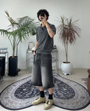 Pad Pigment Collar Knit Short Sleeve