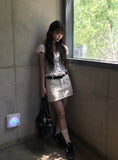 Shaon Punching Frill Lace Off Shoulder Blouse