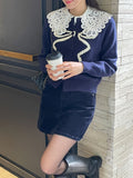 Sayeon Velvet Denim Mini Skirt Pants