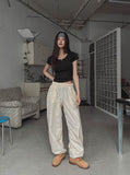 Blend stitch balloon banding pants