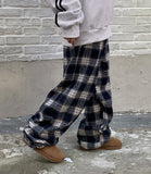 [unisex] Meld banding hairy check string pants