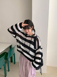 Larina Stripe Summer Hood Knit