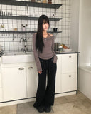 Hinb Halter Layered Button Long Sleeve T-shirt