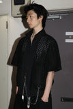 punching chain short sleeves blouson