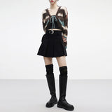 Pointo corduroy belt skirt