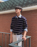 Kesio Multi-Stripe Henley Neck Knit