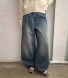 Lemmry Star Vintage Washing Denim Wide Pants