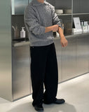 Cable pullover half zip-up knit