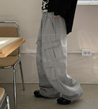 Watchun banding brushed parachute cargo pants