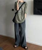 Pintuck Over Wide Denim