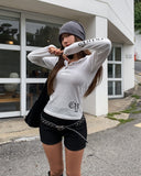 Pinter Grunge Snap Button Slim Hoodie