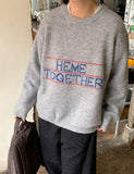 Paho Lettering Round Wool Knit