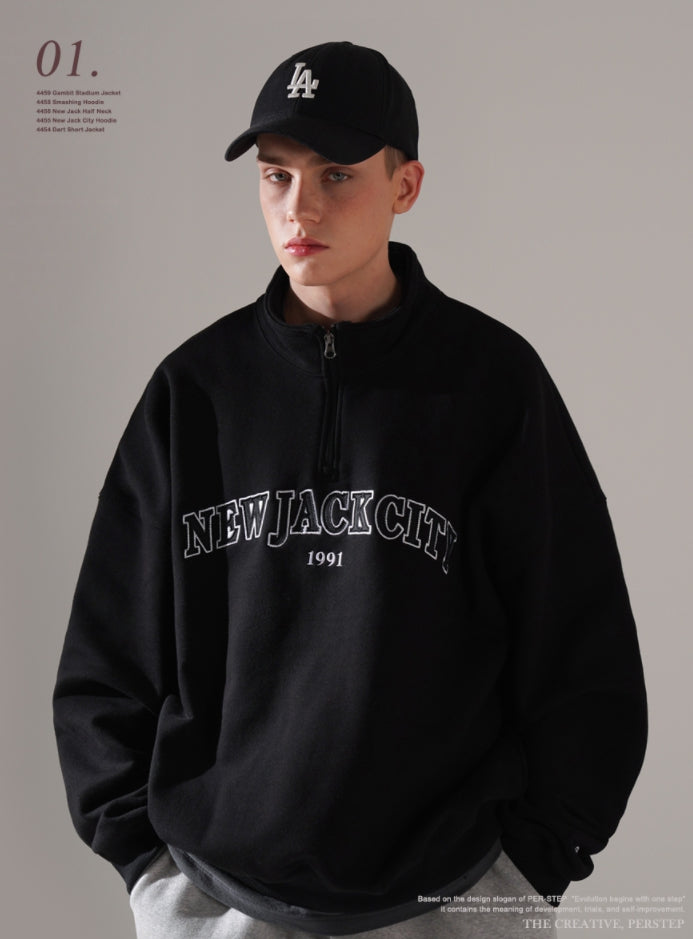 ★韓国の人気★【perstep】★New Jack Half Neck Sweatshirt.s★ ☆韓国の人気☆【perstep】☆New Jack Half Neck Sweatshirt.s
