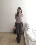 [Fake Layered] Cutin Ribbon Skirt Leggings Pile Skirt Pants