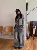 Dalt Side Pintuck Wide Denim Pants