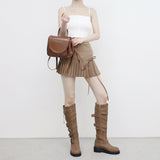 Noir String Pleats Skirt