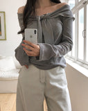 Niid Stripe Tie Off-shoulder Long Sleeve