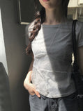Mens Dot See-Through Layered Short Sleeve T-Shirt