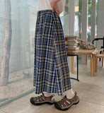 Chucho Vintage Check Banding Long Skirt