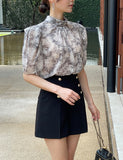 Lindian Flower Chiffon Blouse