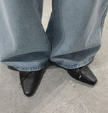 Ribbon Shirring Square To Flat Shoes