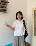 Pompa Collar Frill Short Sleeve Blouse