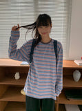 [unisex] Cuba Over Stripe Long Sleeve Tee