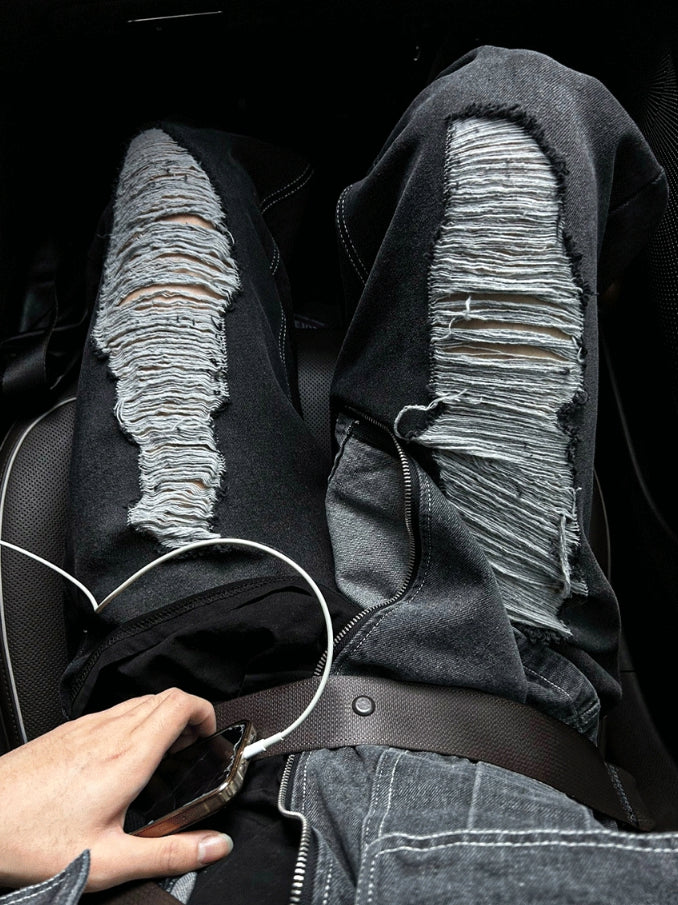 【COSYHARU】Damage Denim PT COSYHARU (コシハル) - ダメージデニムパンツ / Damage Denim PT