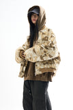 Camo edge quilted crop jumper