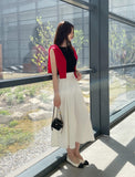 Even Banding Flare Long Skirt