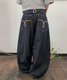 Kituri Summer Raw Denim Balloon Wide Pants