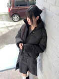 Season zipper pocket puffer collar short padding