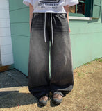 [unisex] Denso Washing Denim Banding Wide Pants