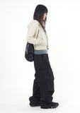 Eyelet 2-way short hood zip-up