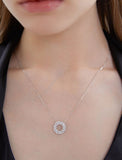 Essence Silver (W) Moissanite Floral Necklace M