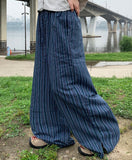 Inne Stripe Banding Wide Linen Pants