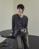 Root Diagonal Button Muscle Fit Cardigan