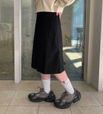 Hilboo Pintuck Banding Midi Skirt