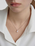 Essence Silver (W) Moissanite Freshwater Pearl Necklace 8mm