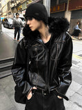 Pkanu Mix Leather Zip-Up + Black Fur