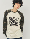 COLLAGE LETTER Camo Raglan Long Sleeve T-Shirt