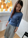 Chiha color matching stripe long sleeve tee