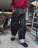 Heritage 5-Button Raw Denim Wide Jeans