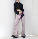 (Unisex) Buroon Incision Color Matching Pants