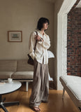 Mary three tuck wide slacks