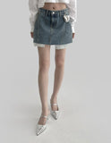 Roche Out Pocket Denim Skirt