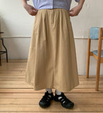 Kyofu Banding Flare Long Skirt