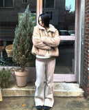 Sevin Collar Two-Tone Fur Jacket